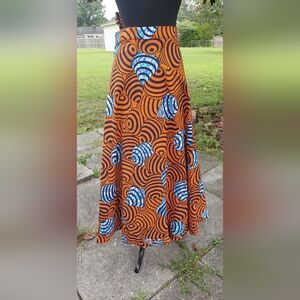 Vibrant Patterned Maxi Wrap Skirt